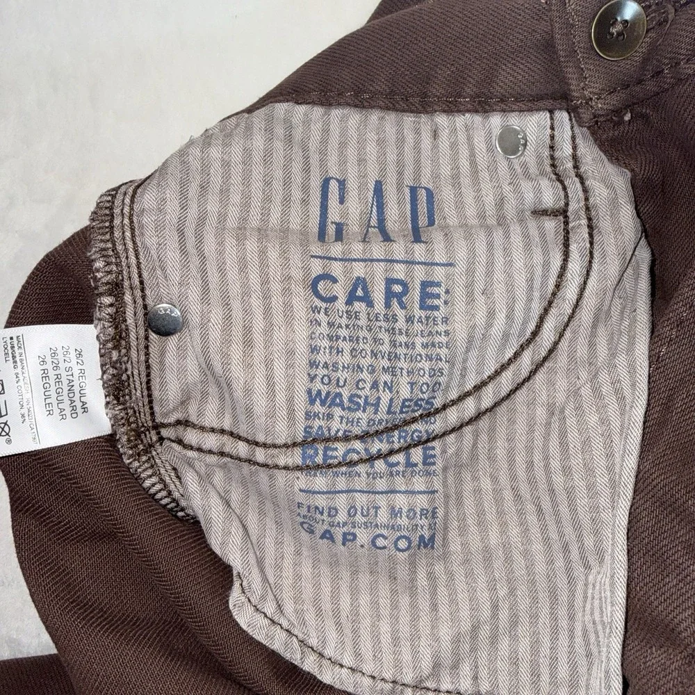 NWT Gap High Rise Crossover Barrel Jeans Size 26 Dark Brown Boho Hippie 90s